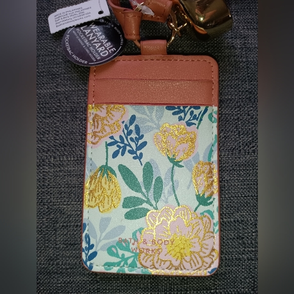 🆕Bath & Body Works | Floral PocketBac Hand Gel & Card Holder & ID Badge Lanyard - Picture 3 of 7